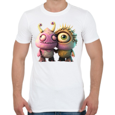 PRINTFASHION Vicces Szörnyecskés - cuki, csúnya, szerelmes minta - Férfi póló - Fehér férfi póló