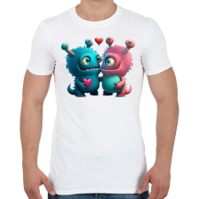 PRINTFASHION Vicces Szörnyecskés - cuki, csúnya, szerelmes minta - Férfi póló - Fehér férfi póló