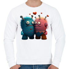 PRINTFASHION Vicces Szörnyecskés - cuki, csúnya, szerelmes minta - Férfi pulóver - Fehér férfi pulóver, kardigán