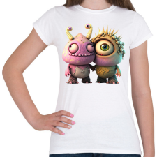 PRINTFASHION Vicces Szörnyecskés - cuki, csúnya, szerelmes minta - Női póló - Fehér női póló