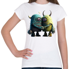 PRINTFASHION Vicces Szörnyecskés - cuki, csúnya, szerelmes minta - Női póló - Fehér