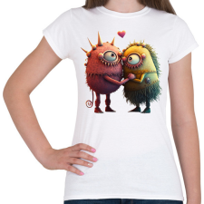 PRINTFASHION Vicces Szörnyecskés - cuki, csúnya, szerelmes minta - Női póló - Fehér női póló