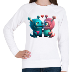 PRINTFASHION Vicces Szörnyecskés - cuki, csúnya, szerelmes minta - Női pulóver - Fehér