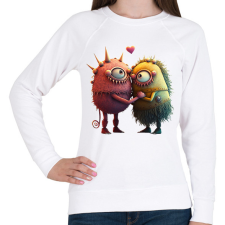 PRINTFASHION Vicces Szörnyecskés - cuki, csúnya, szerelmes minta - Női pulóver - Fehér női pulóver, kardigán