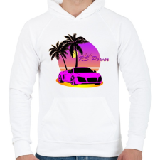 PRINTFASHION Vice City - Audi - Férfi kapucnis pulóver - Fehér férfi pulóver, kardigán