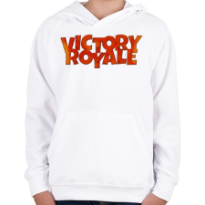 PRINTFASHION Victory Royale - Gyerek kapucnis pulóver - Fehér gyerek pulóver, kardigán