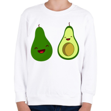 PRINTFASHION Vidám avokádó pár - Gyerek pulóver - Fehér