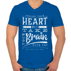 PRINTFASHION Vidd magaddal - Férfi V-nyakú póló - Királykék