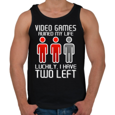 PRINTFASHION Video Games ruined my life - Luckily I have two left - Férfi atléta - Fekete