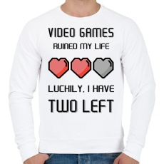 PRINTFASHION Video Games ruined my life - Luckily I have two left - Férfi pulóver - Fehér