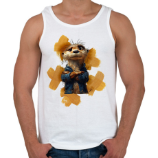 PRINTFASHION vidra - Férfi atléta - Fehér