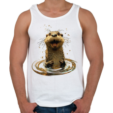 PRINTFASHION vidra póló - Férfi atléta - Fehér