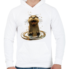 PRINTFASHION vidra póló - Férfi kapucnis pulóver - Fehér férfi pulóver, kardigán