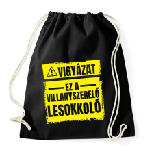 PRINTFASHION Vigyázat ez a villanyszerelő lesokkoló - Sportzsák, Tornazsák - Fekete tornazsák
