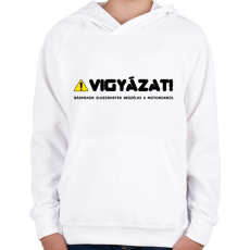 PRINTFASHION vigyazat - Gyerek kapucnis pulóver - Fehér