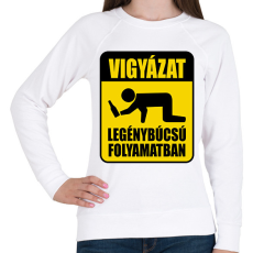 PRINTFASHION Vigyázat legénybúcsú folyamatban - Női pulóver - Fehér