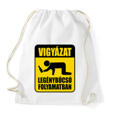 PRINTFASHION Vigyázat legénybúcsú folyamatban - Sportzsák, Tornazsák - Fehér tornazsák