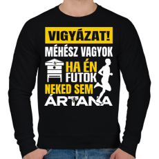 PRINTFASHION vigyázat méhész vagyok - Férfi pulóver - Fekete