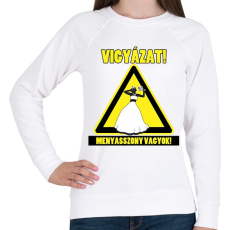 PRINTFASHION Vigyázat! Menyasszony vagyok! - Női pulóver - Fehér