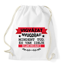 PRINTFASHION Vigyázat nyugdíjas - Sportzsák, Tornazsák - Fehér tornazsák