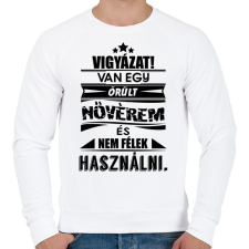 PRINTFASHION VIGYÁZAT! Van egy őrült nővérem és... - Férfi pulóver - Fehér férfi pulóver, kardigán