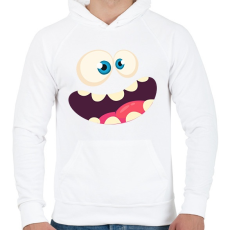 PRINTFASHION Vigyorgó fej - Férfi kapucnis pulóver - Fehér