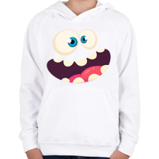 PRINTFASHION Vigyorgó fej - Gyerek kapucnis pulóver - Fehér gyerek pulóver, kardigán