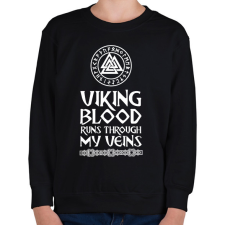 PRINTFASHION Viking blood - Gyerek pulóver - Fekete gyerek pulóver, kardigán