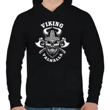 PRINTFASHION viking  - Férfi kapucnis pulóver - Fekete férfi pulóver, kardigán