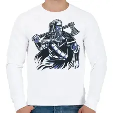 PRINTFASHION Viking - Férfi pulóver - Fehér férfi pulóver, kardigán