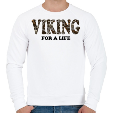 PRINTFASHION Viking for a life - Férfi pulóver - Fehér férfi pulóver, kardigán