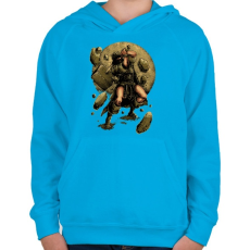 PRINTFASHION Viking - Gyerek kapucnis pulóver - Azúrkék