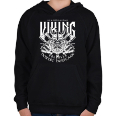 PRINTFASHION viking - Gyerek kapucnis pulóver - Fekete