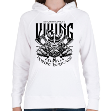 PRINTFASHION viking - Női kapucnis pulóver - Fehér