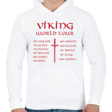 PRINTFASHION Viking world tour - Férfi kapucnis pulóver - Fehér