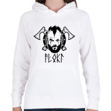 PRINTFASHION Vikingek Flóki - Női kapucnis pulóver - Fehér női pulóver, kardigán