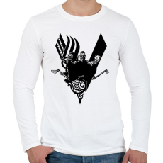 PRINTFASHION Vikings - Férfi hosszú ujjú póló - Fehér