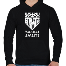 PRINTFASHION Vikings Valhalla - Férfi kapucnis pulóver - Fekete