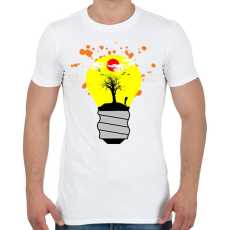 PRINTFASHION világ a villanykörtében - Férfi póló - Fehér