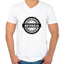 PRINTFASHION Világ Legjobb Anyukája - Férfi V-nyakú póló - Fehér férfi póló