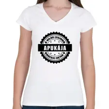 PRINTFASHION Világ legjobb apukája - Női V-nyakú póló - Fehér női póló