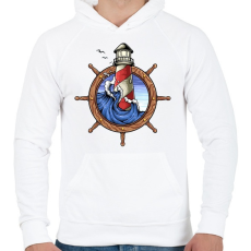 PRINTFASHION Világító torony  - Férfi kapucnis pulóver - Fehér