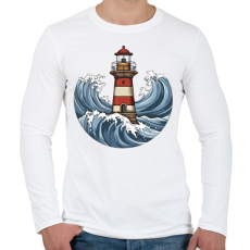 PRINTFASHION Világítótorony - Férfi hosszú ujjú póló - Fehér