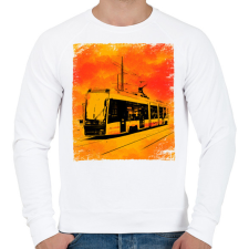 PRINTFASHION Villamos - Férfi pulóver - Fehér férfi pulóver, kardigán