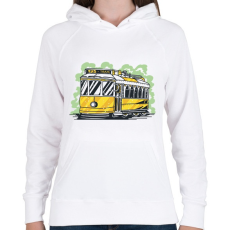 PRINTFASHION Villamos - Női kapucnis pulóver - Fehér