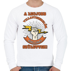 PRINTFASHION Villanyszerelő április - Férfi pulóver - Fehér