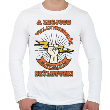 PRINTFASHION Villanyszerelő november - Férfi hosszú ujjú póló - Fehér férfi póló