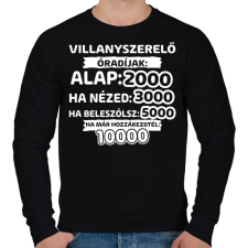 PRINTFASHION Villanyszerelő óradíjak - Férfi pulóver - Fekete férfi pulóver, kardigán