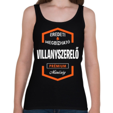 PRINTFASHION Villanyszerelő  prémium minőség - Női atléta - Fekete női trikó