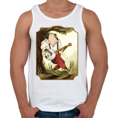 PRINTFASHION Vintage béka banjoval - Férfi atléta - Fehér